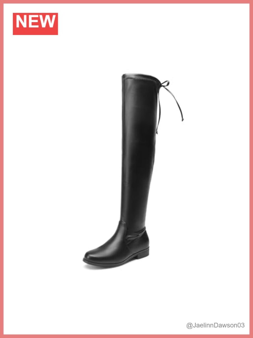 Over the Knee Boots - Women's Faux Leather Block Heel with Side Zippers